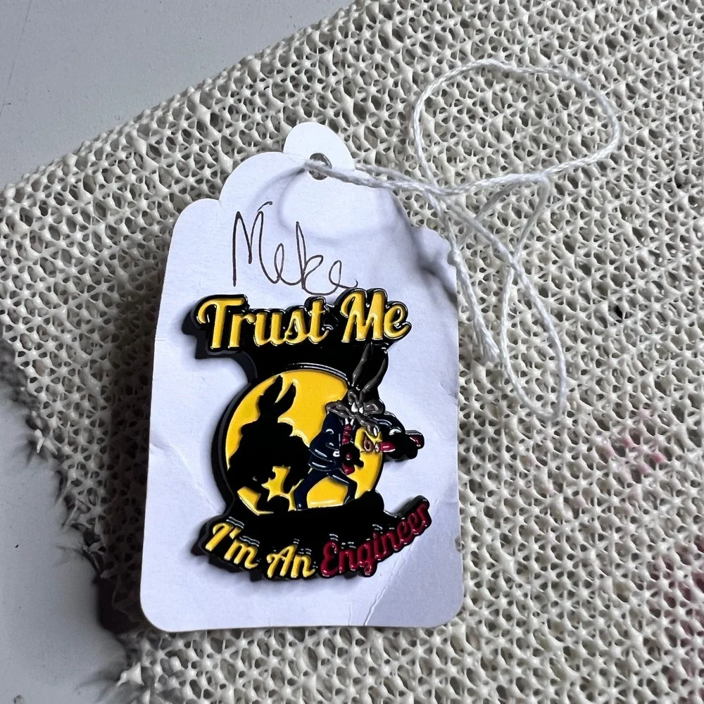 Wile E Coyote Trust Me I'm An Engineer Enamel Pin Looney Tunes Road Runner Lapel
